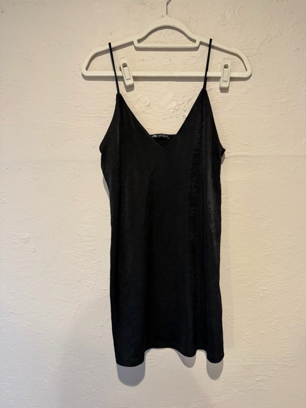 Zara Black Slip Dress with Spaghetti Straps